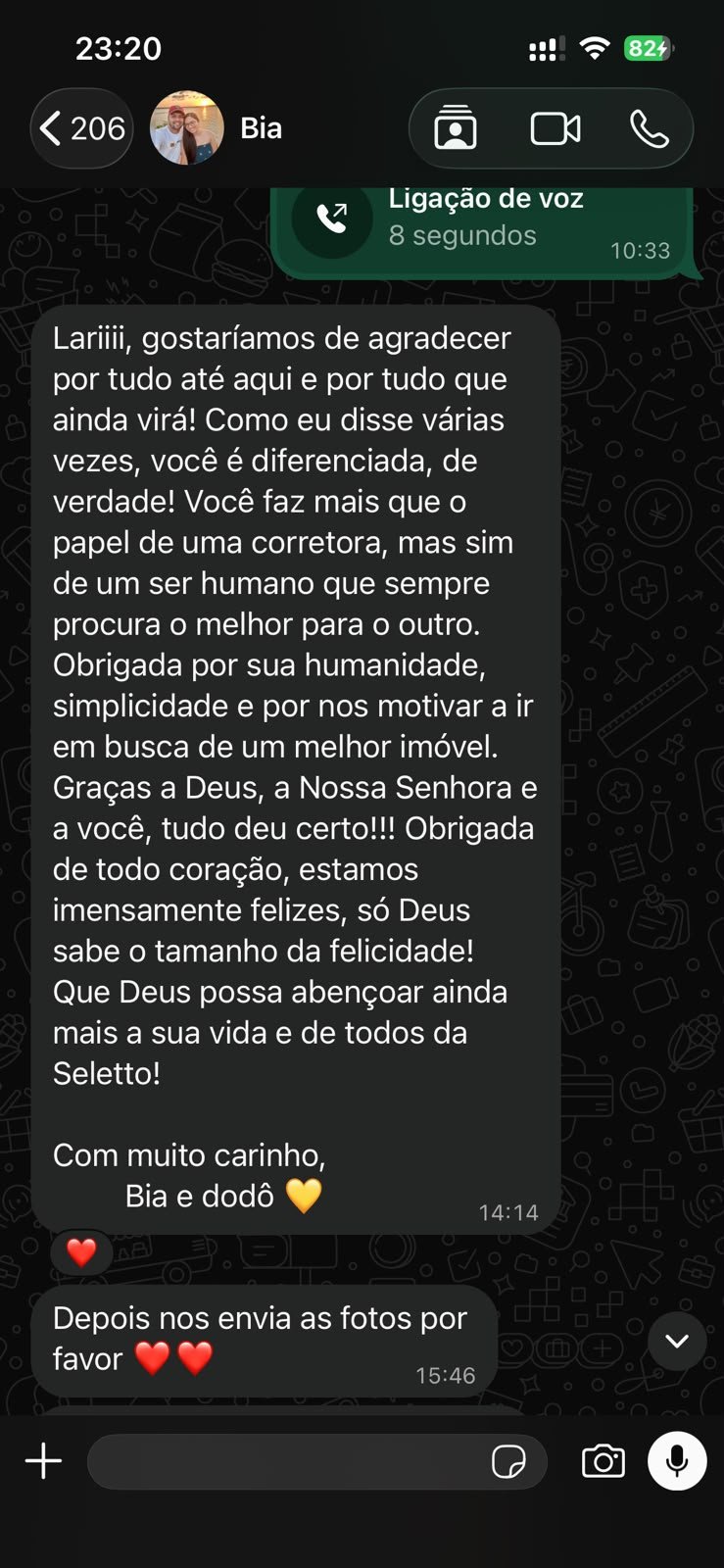 Print de WhatsApp de cliente da ALTOA